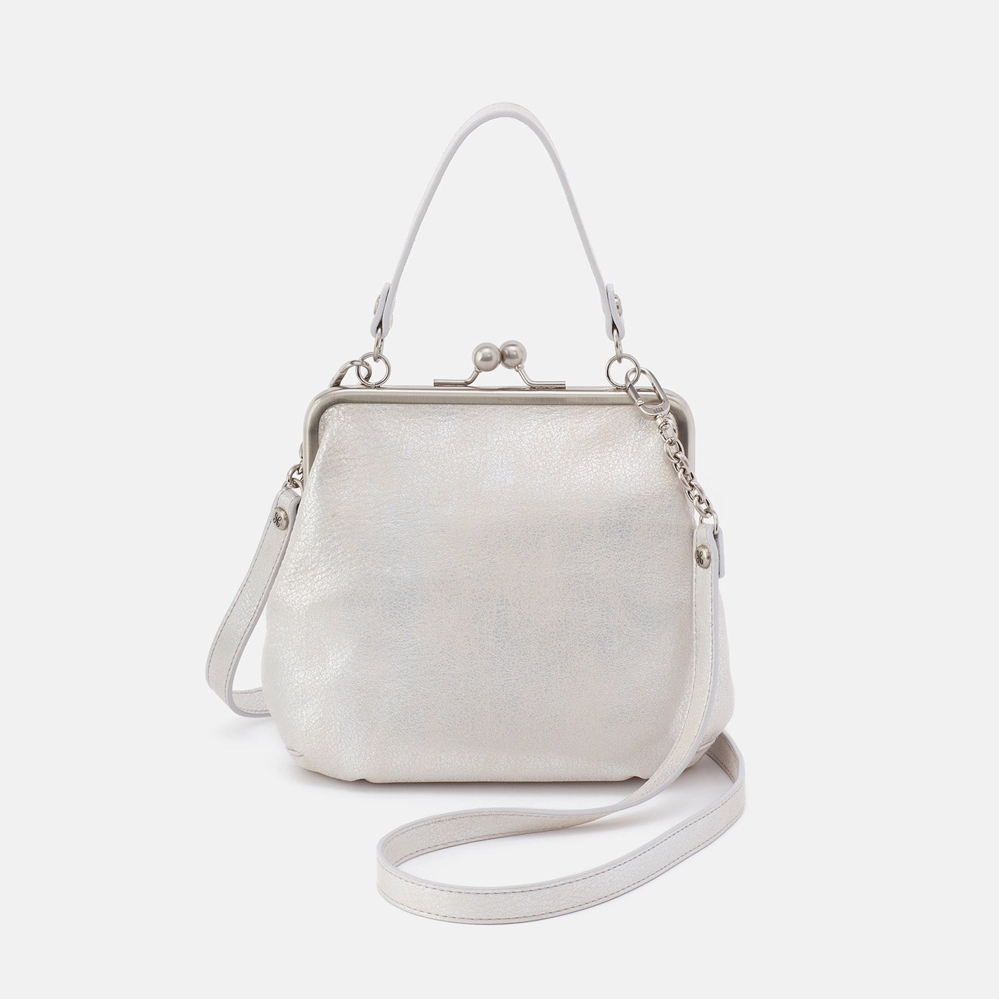 Alba Crossbody In Metallic Leather - Silver Urban Carry