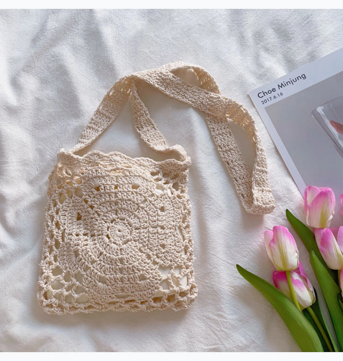 Lightweight Functionality Elena Handbags Boho Cotton Knitted Shoulder Bag