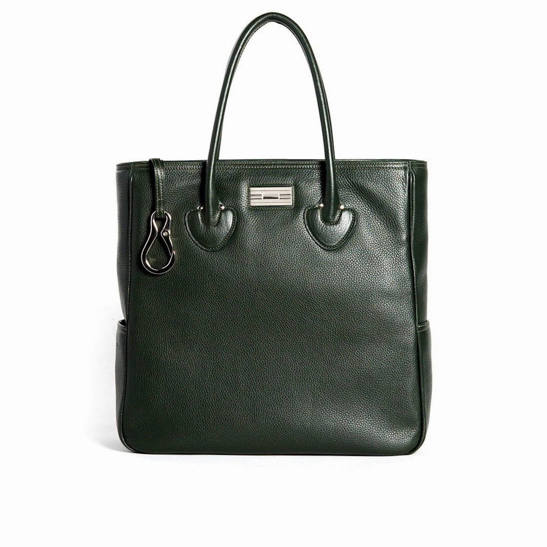 Flexible Carry Essex Travel Tote, Dark Green Leather
