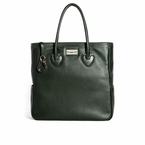 Flexible Carry Essex Travel Tote, Dark Green Leather