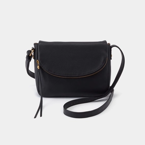 Trendy Lifestyle Outfit Functional Fashion Detail Fern Messenger Crossbody In Pebbled Leather - Black