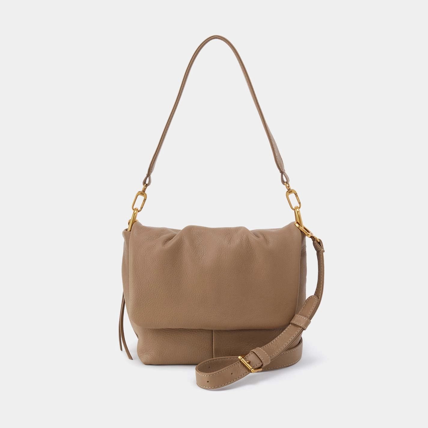 Daily Comfort Compact Comfort Harley Convertible Shoulder Bag in Pebbled Leather - Cedar Sagebrush