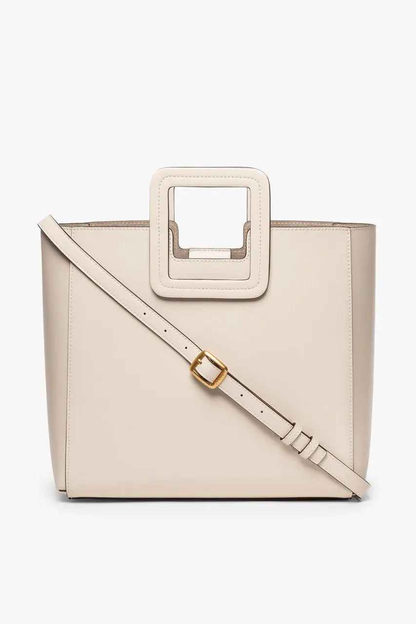 SHIRLEY LEATHER BAG | CREAM Removable Strap
