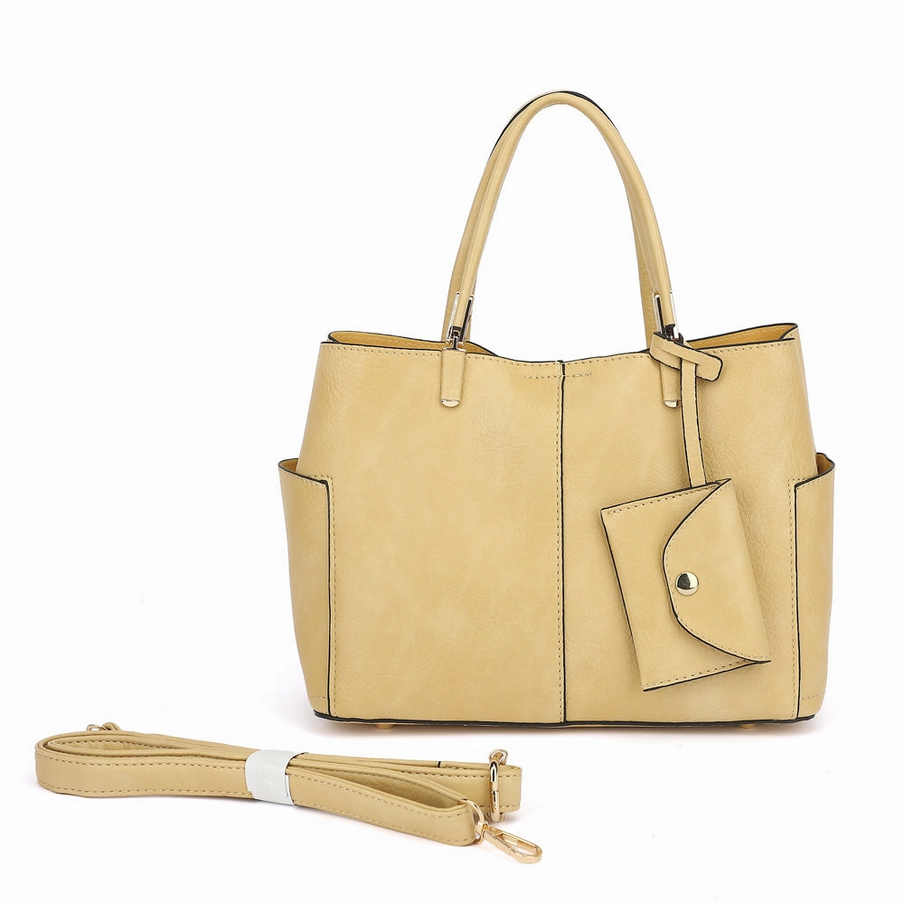 Triple Compartment Satchel with Crossbody Strap 1894N Modern Everyday