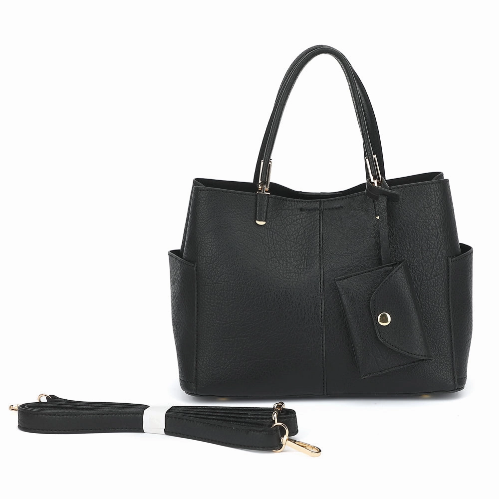 Triple Compartment Satchel with Crossbody Strap 1894N Weekend Travel