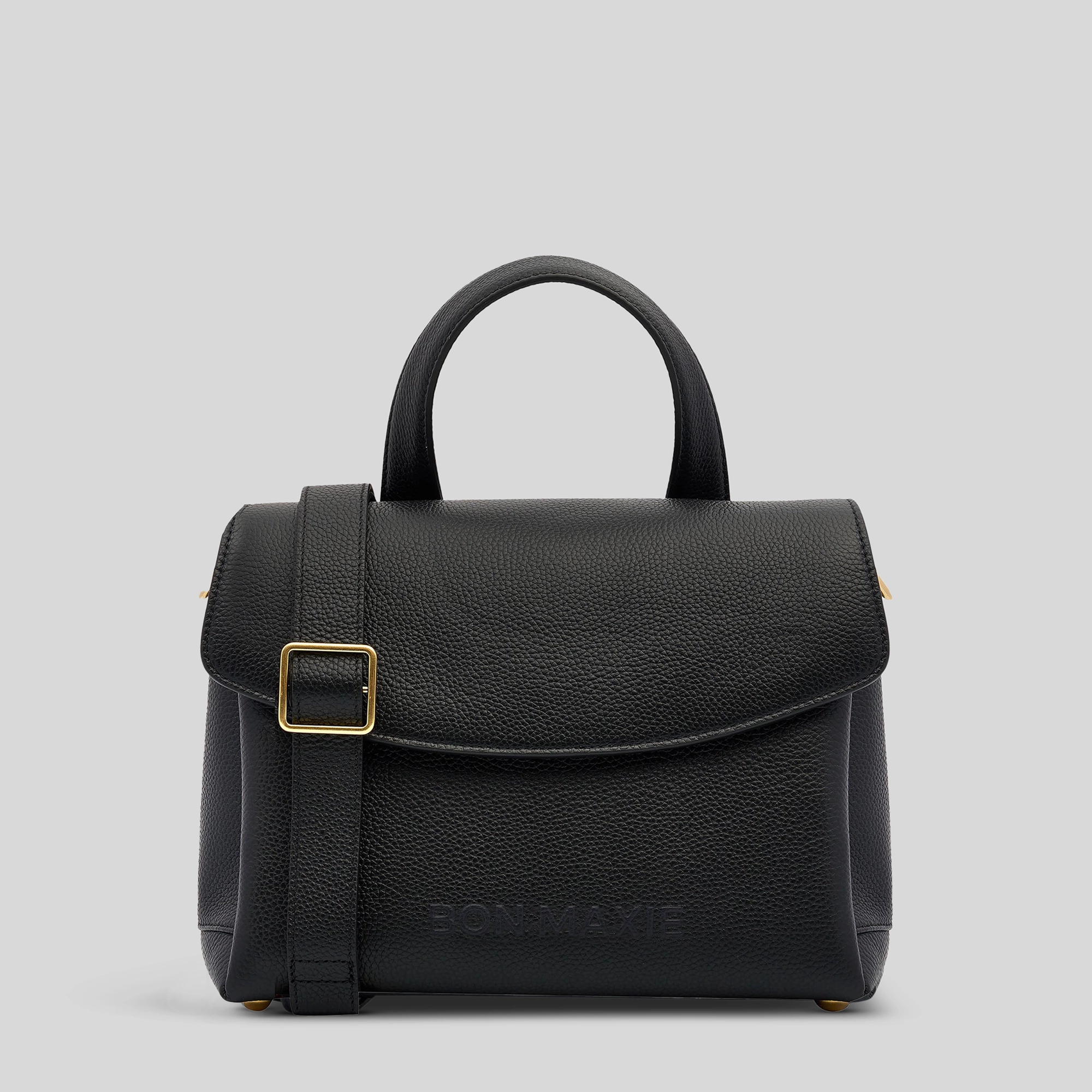 Hands Free Comfort Tryhard Crossbody Bag in full-grain pebbled leather -- Black