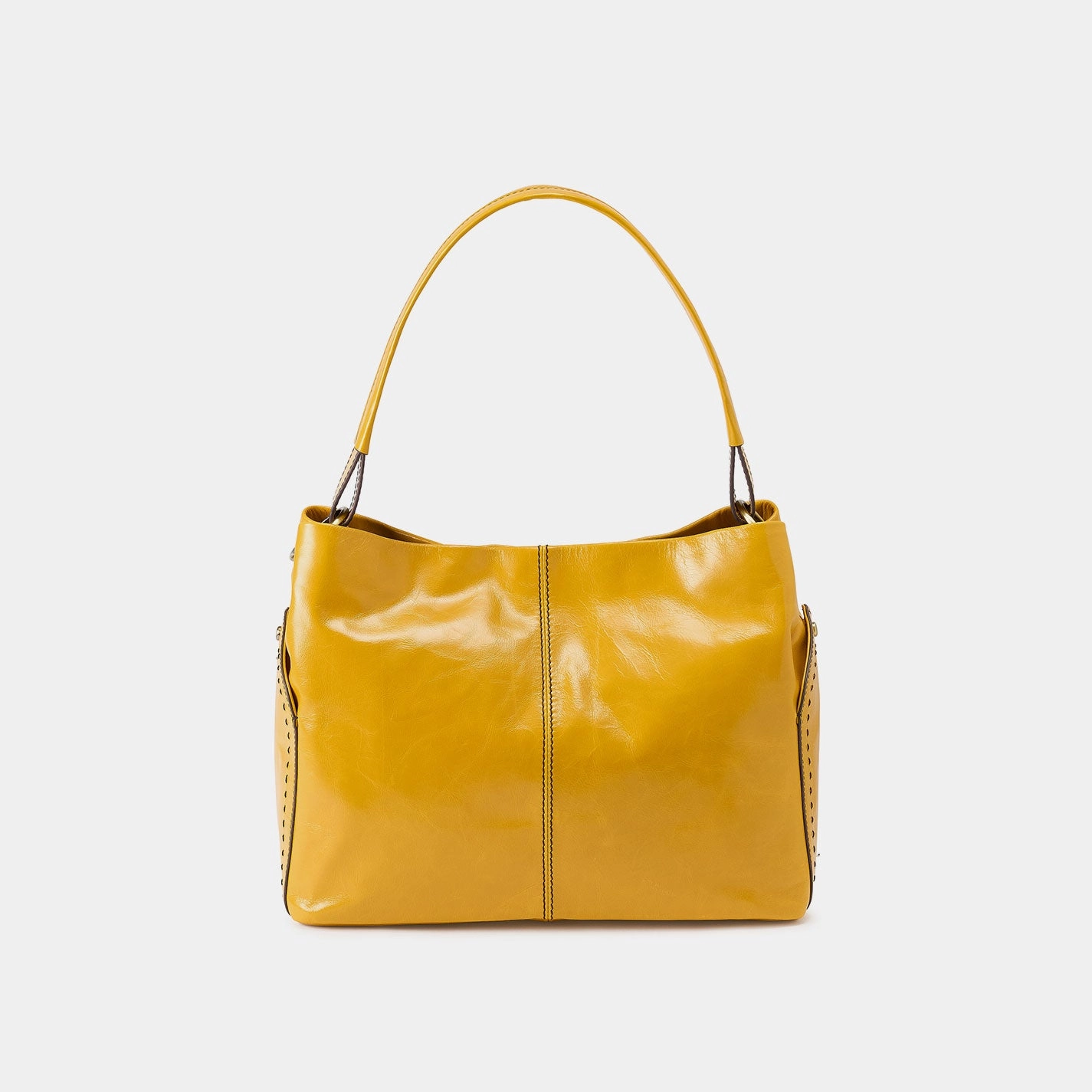 Seneca Shoulder Bag In Polished Leather - Sun Glow Adventure Outfit Sport Adventure