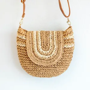 Elena Handbags Straw Woven Crossbody Bag Functional Gear