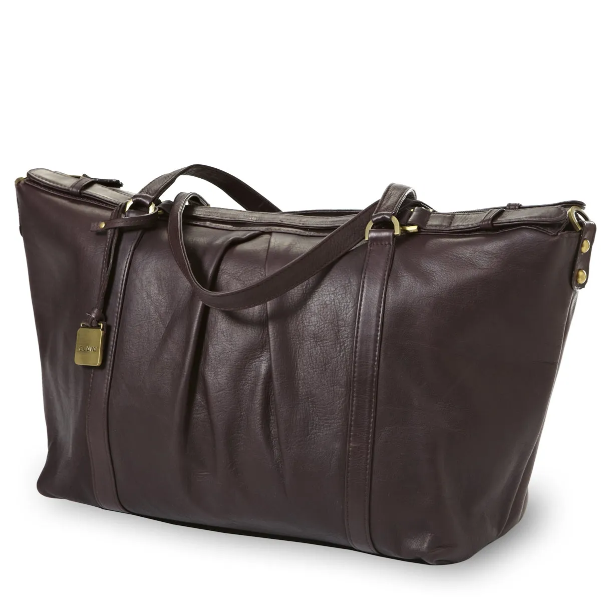 Leather Pleated Ziptop Shoulder Bag Trendy Look Effortless Style