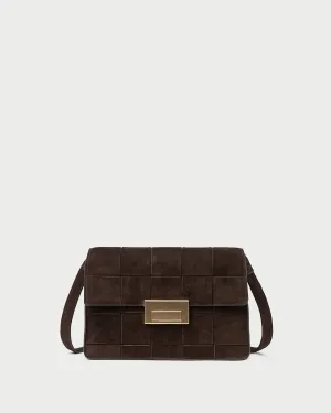 Soft leather shoulder bag Urban Classic Delphine Brown Suede Shoulder Bag