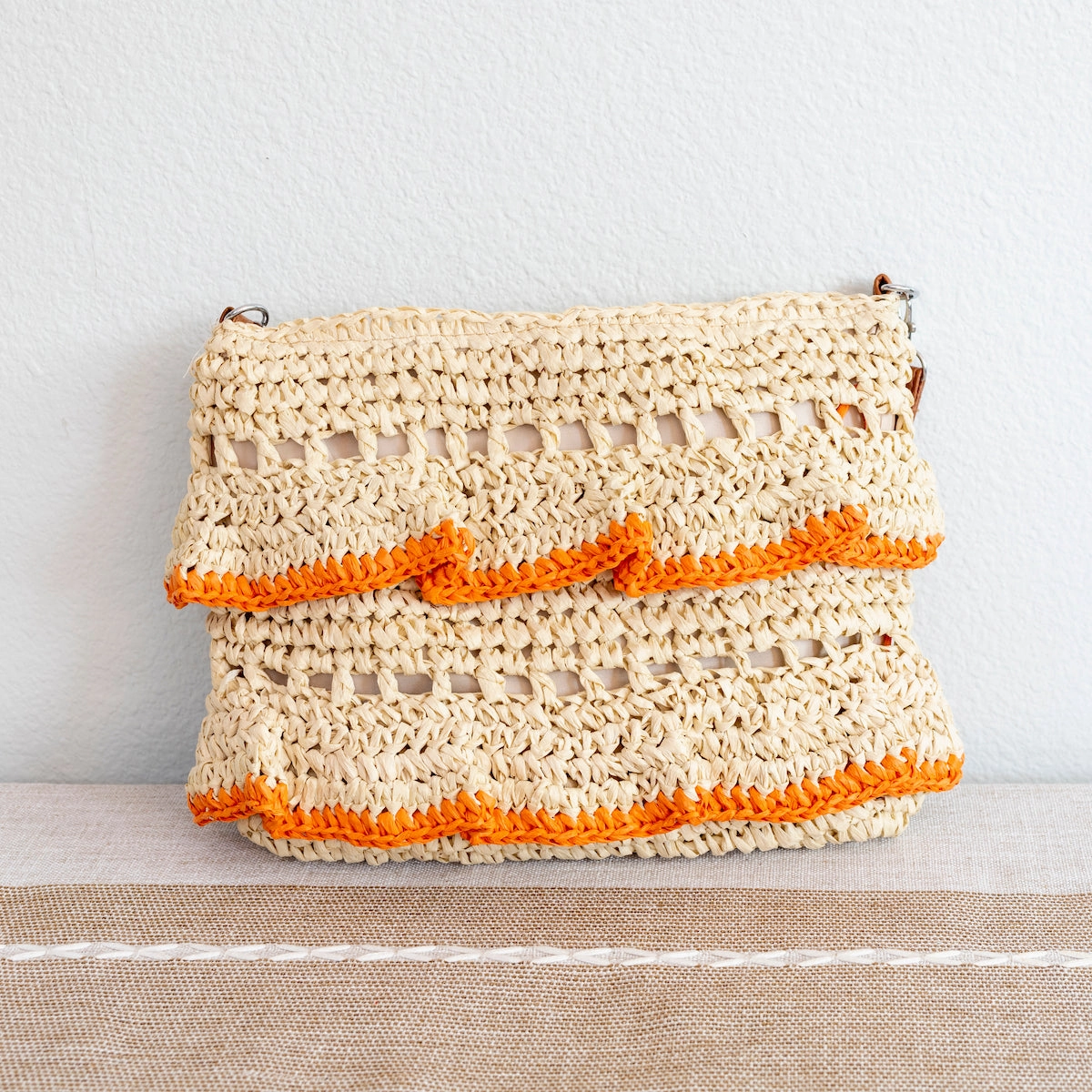 Elegant Touch Elena Handbags Straw Woven Summer Crossbody Purse