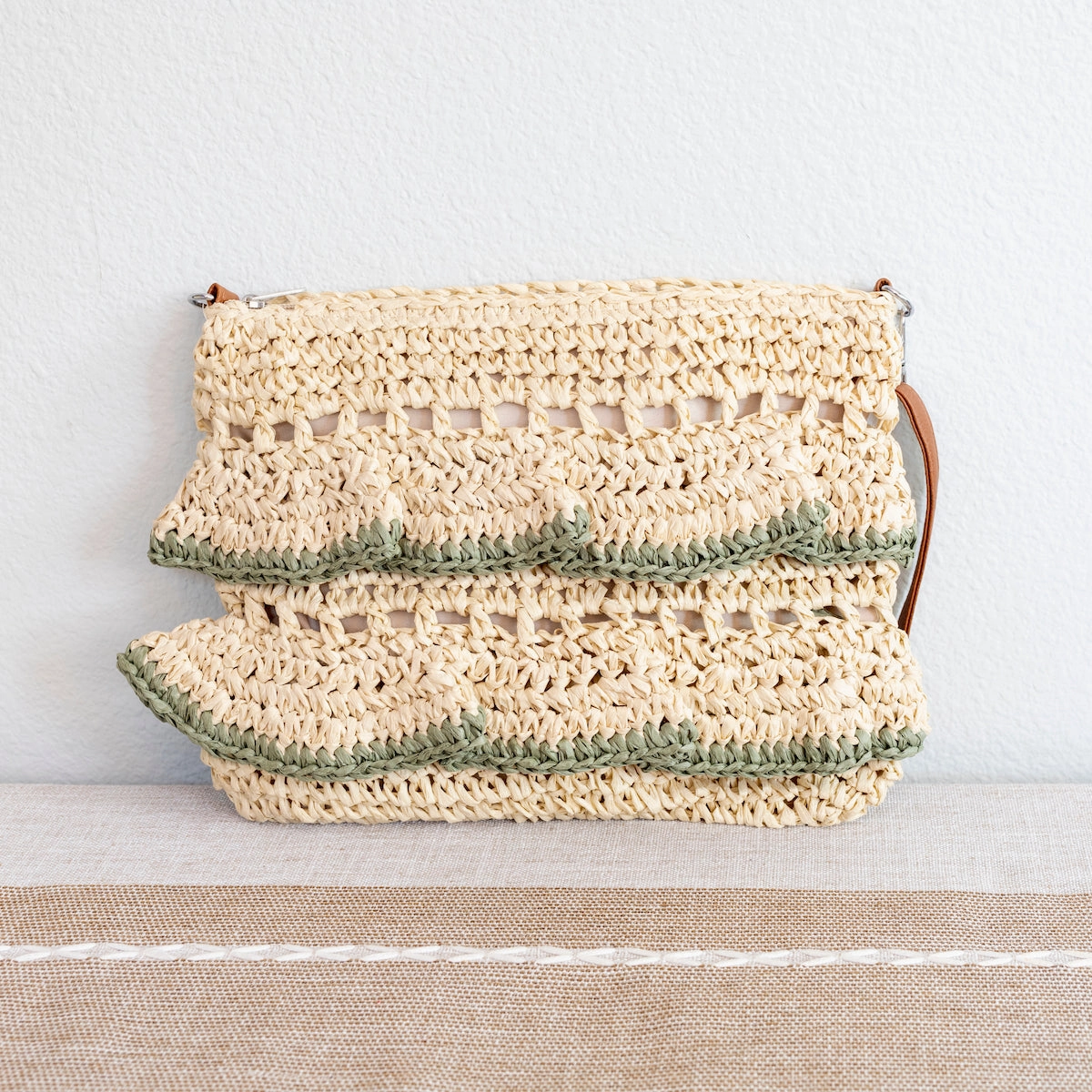 Casual Functionality Elena Handbags Straw Woven Summer Crossbody Purse