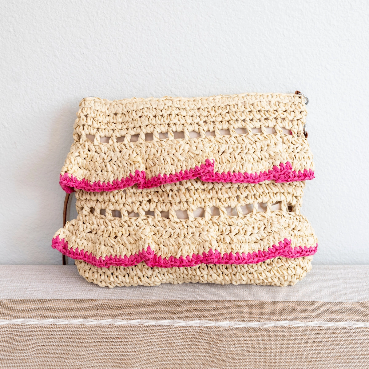 Stylish Design Durable Travel Elena Handbags Straw Woven Summer Crossbody Purse