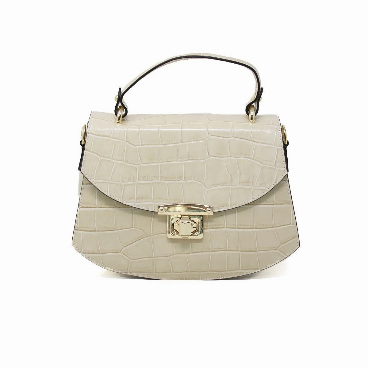 Smart Comfort Croc-Embossed Leather Handbag