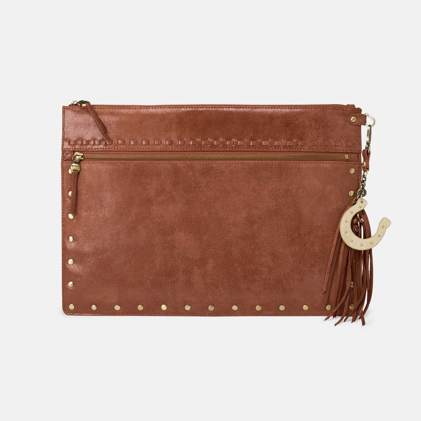Holiday Travel Organized Storage Digital Nomad Large Sleeve in Buffed Leather - Burnished Saddle