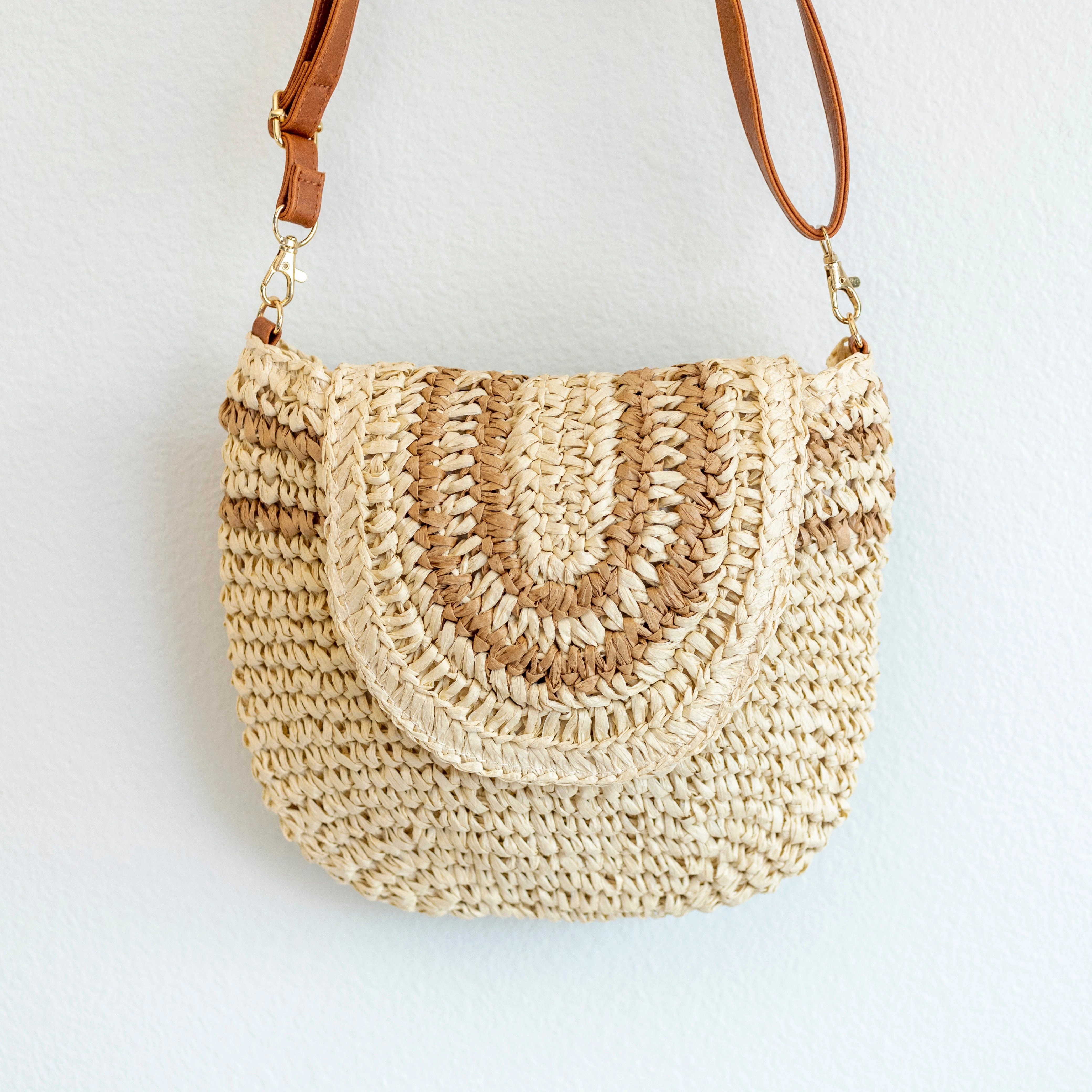 Versatile Function Elena Handbags Straw Woven Crossbody Bag