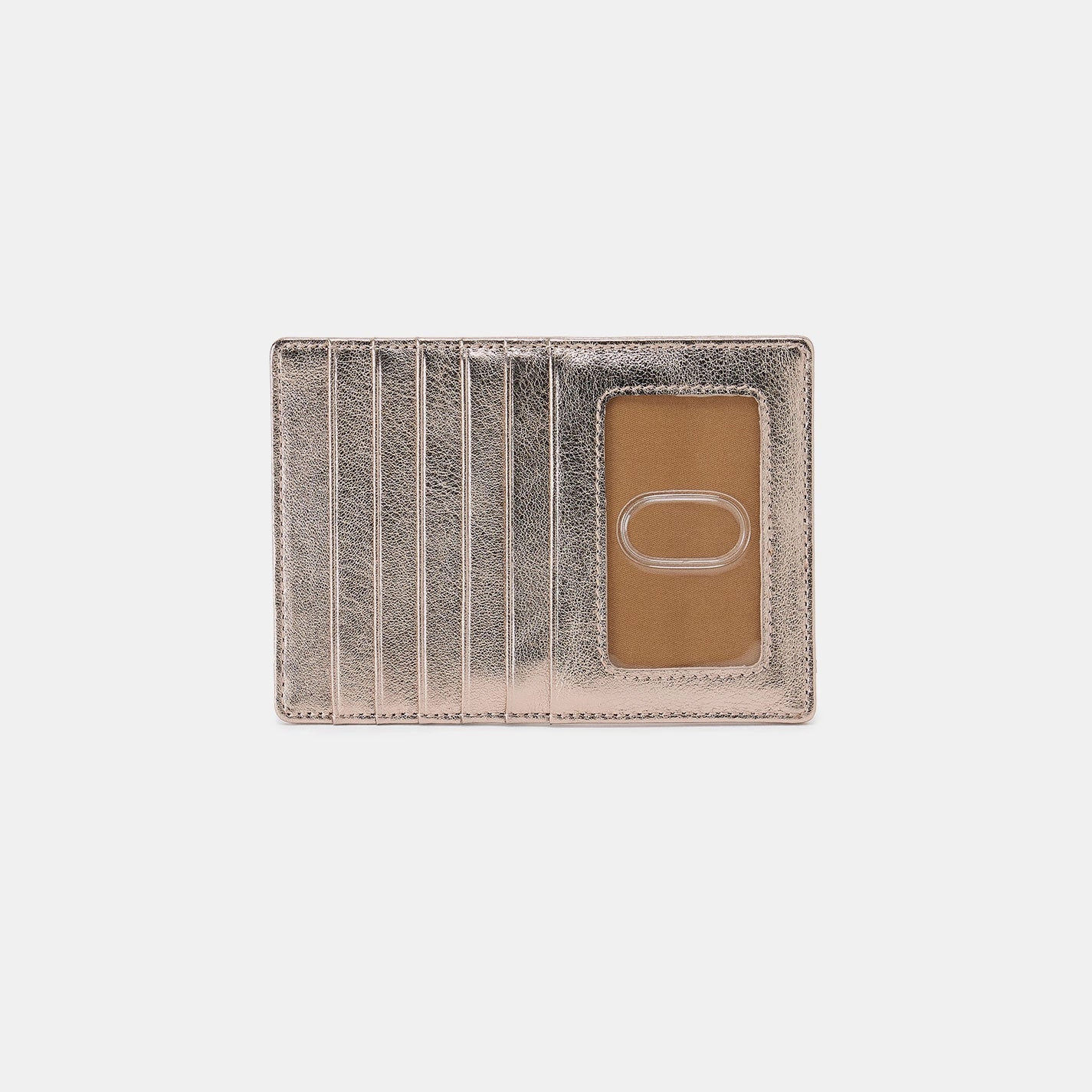 Stylish Functionality Euro Slide Card Case In Metallic Leather - Cameo Quartz