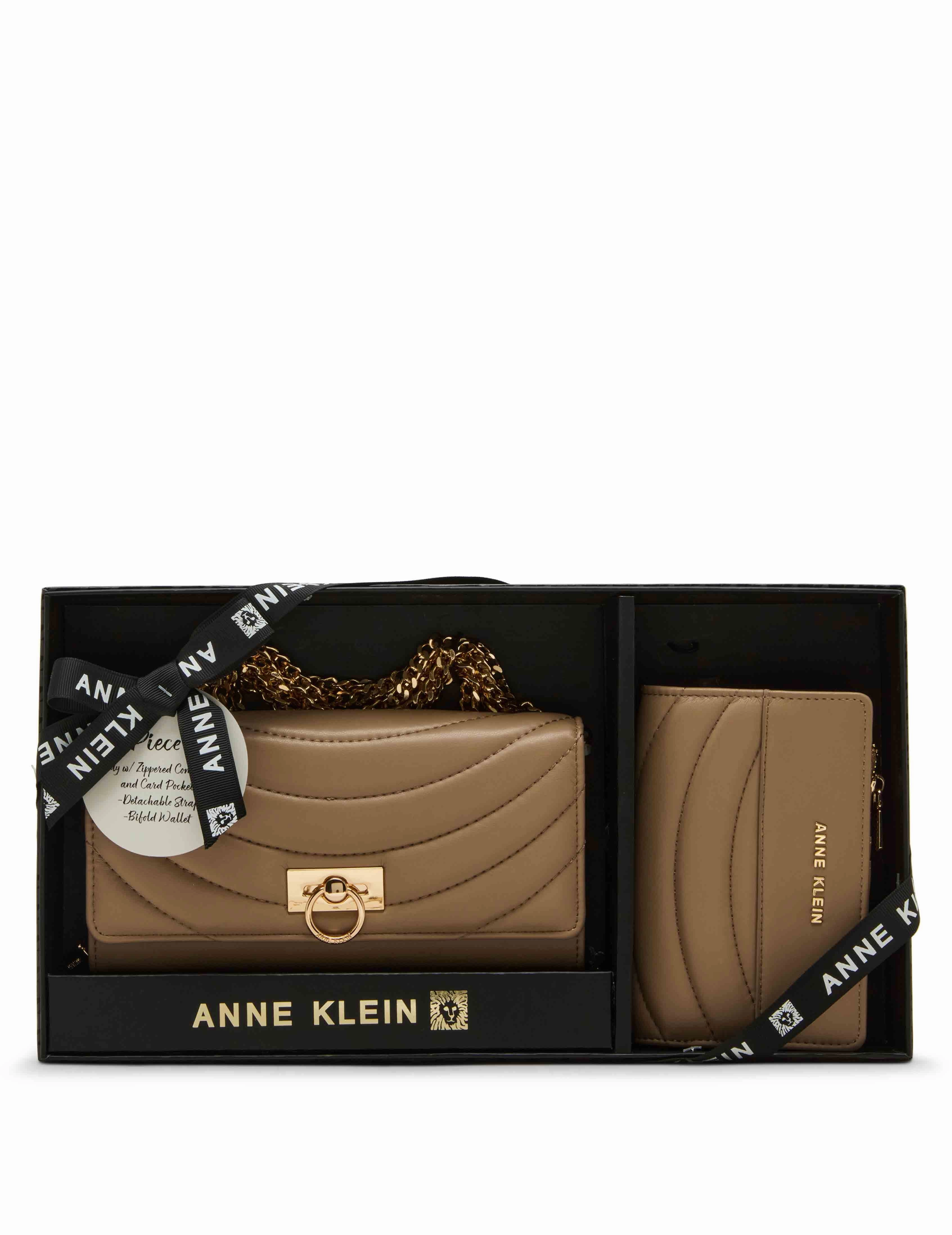 2 Piece Gift Set with Flap Crossbody and Bifold Wallet Hidden Compartment Fashion Functionality