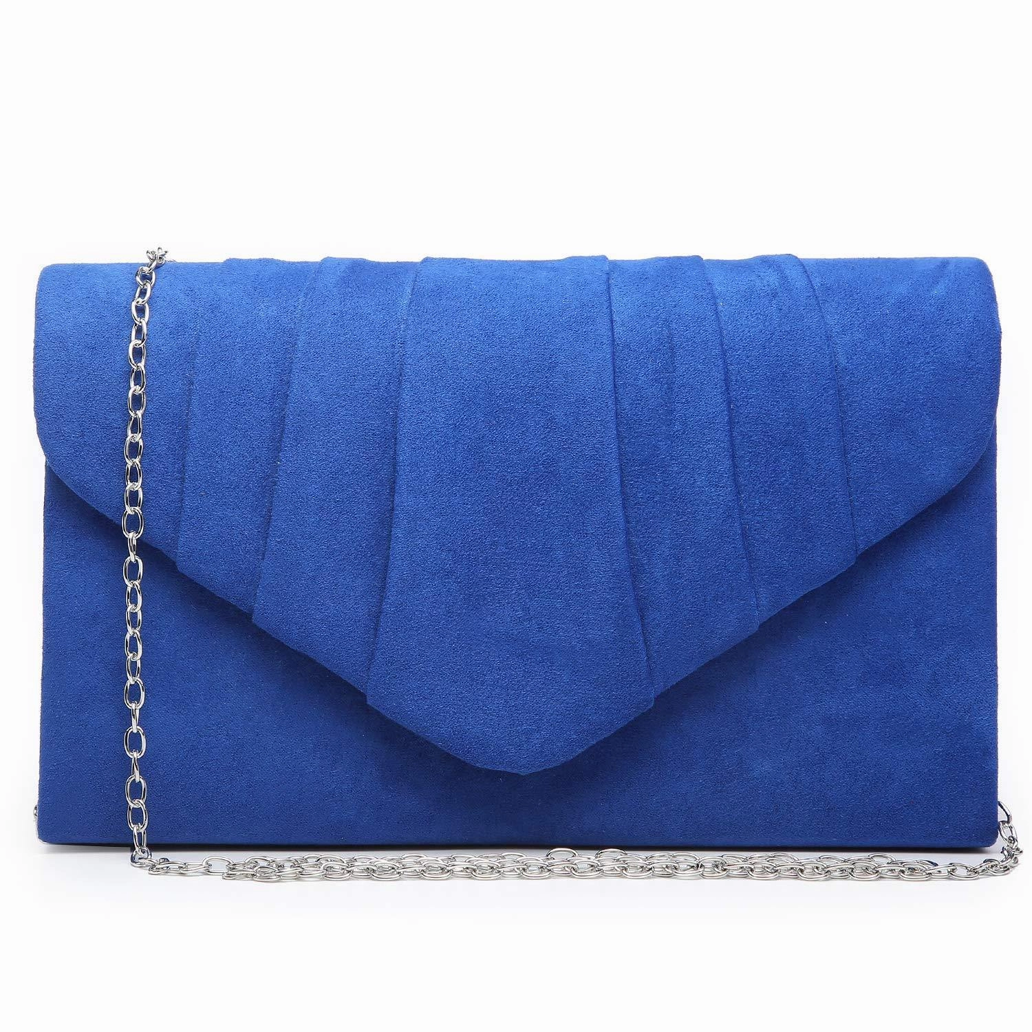 Dasein Women's Evening Bag Pleated Envelope Clutch l Dasein Velvet Finish