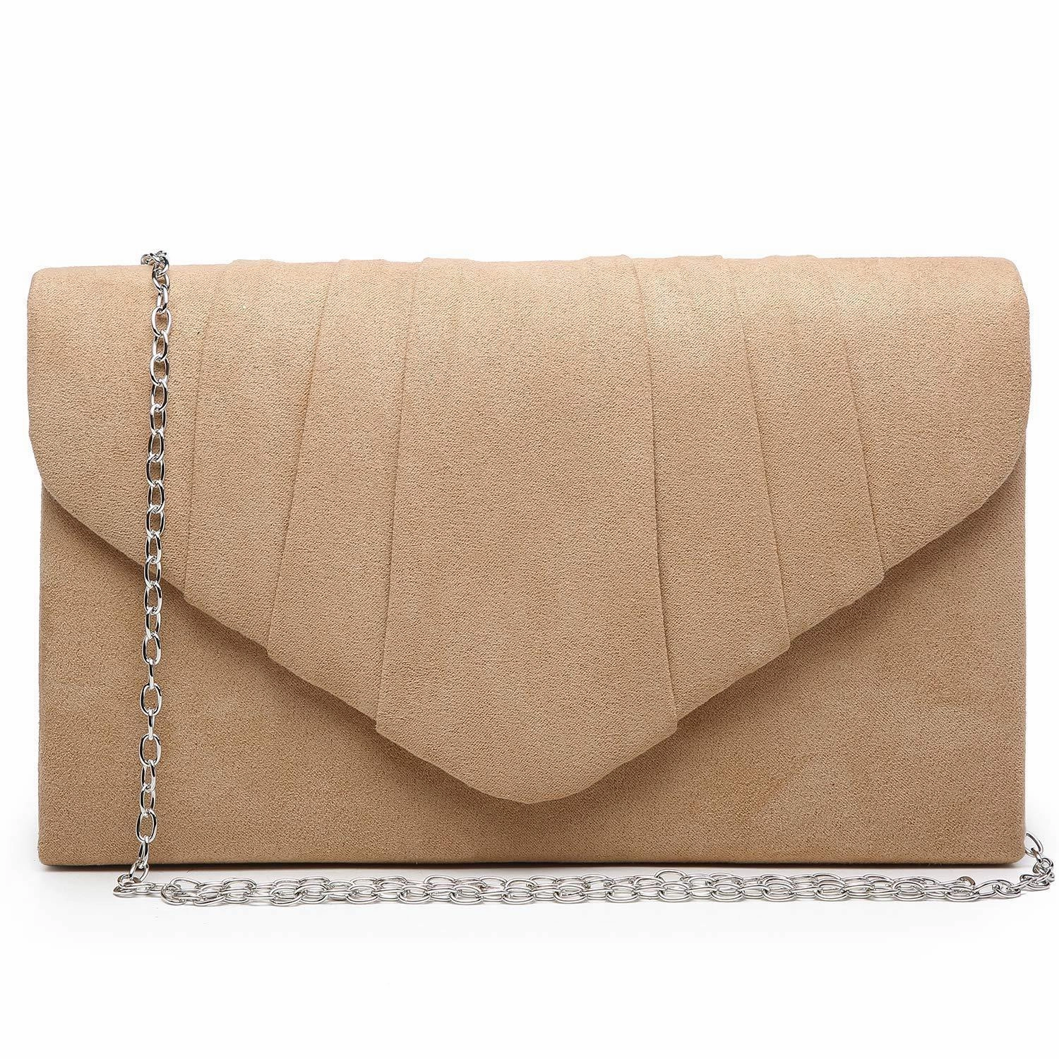 Dasein Women's Evening Bag Pleated Envelope Clutch l Dasein Elegant Feel Timeless Design