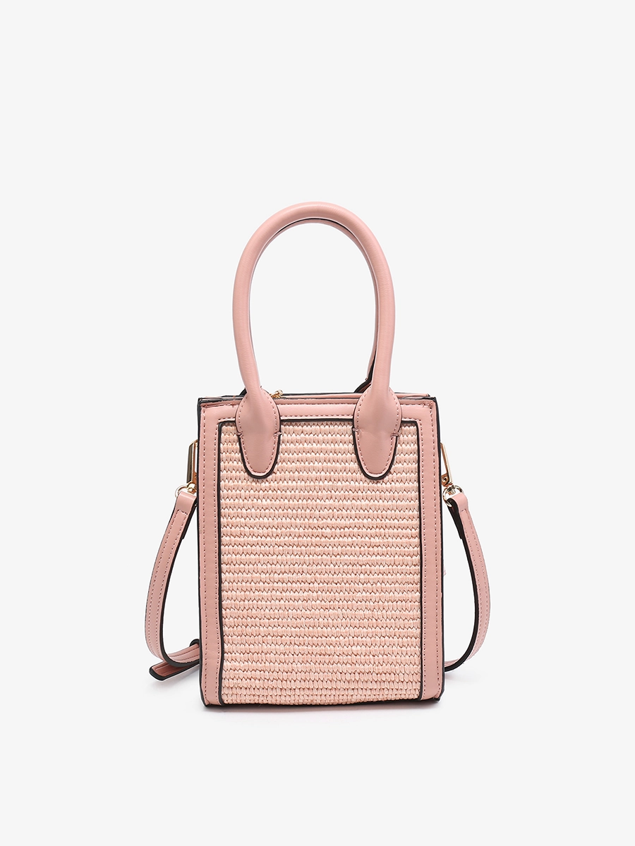 Fauna Vegan Straw Satchel Sparkle Detail