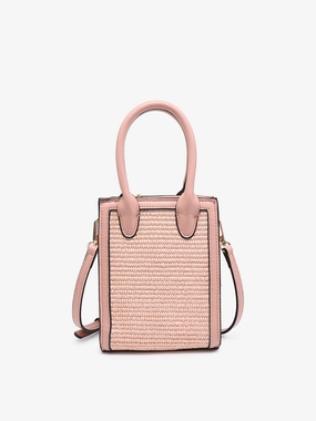 Fauna Vegan Straw Satchel Sparkle Detail