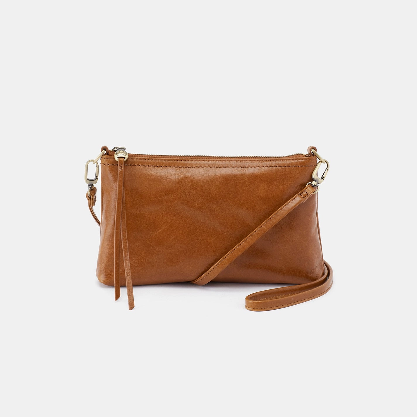Darcy Crossbody in Polished Leather - Truffle Timeless elegance