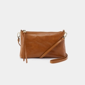 Darcy Crossbody in Polished Leather - Truffle Durable Commuter Gear