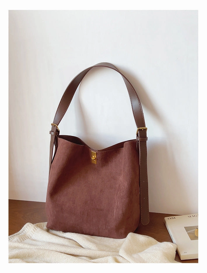 Elena Handbags Soft Suede Shoulder Bag Daily Organizer Flexible Carry