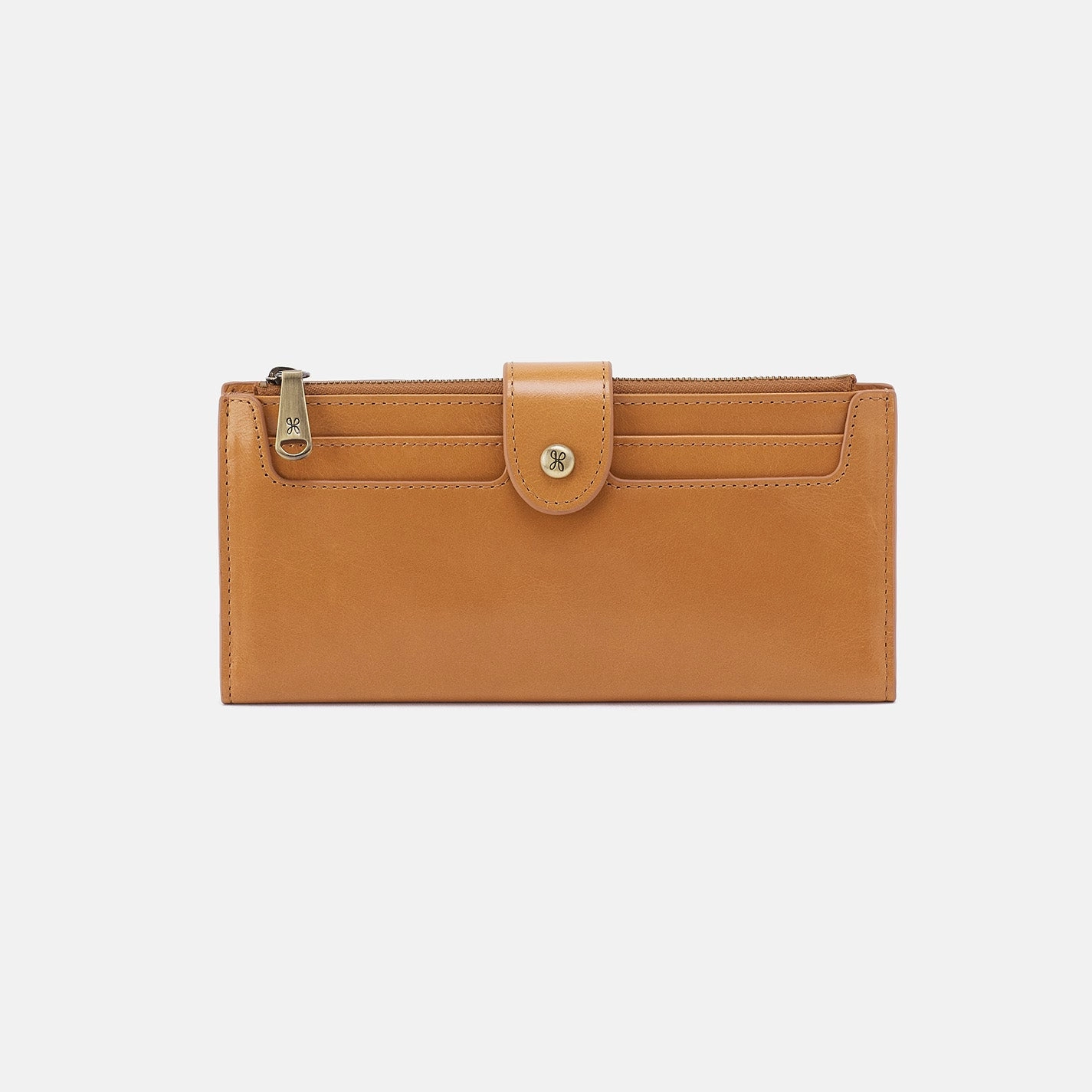 Dunn Continental Wallet in Polished Leather - Natural Modern Functionality Classic leather money pouch