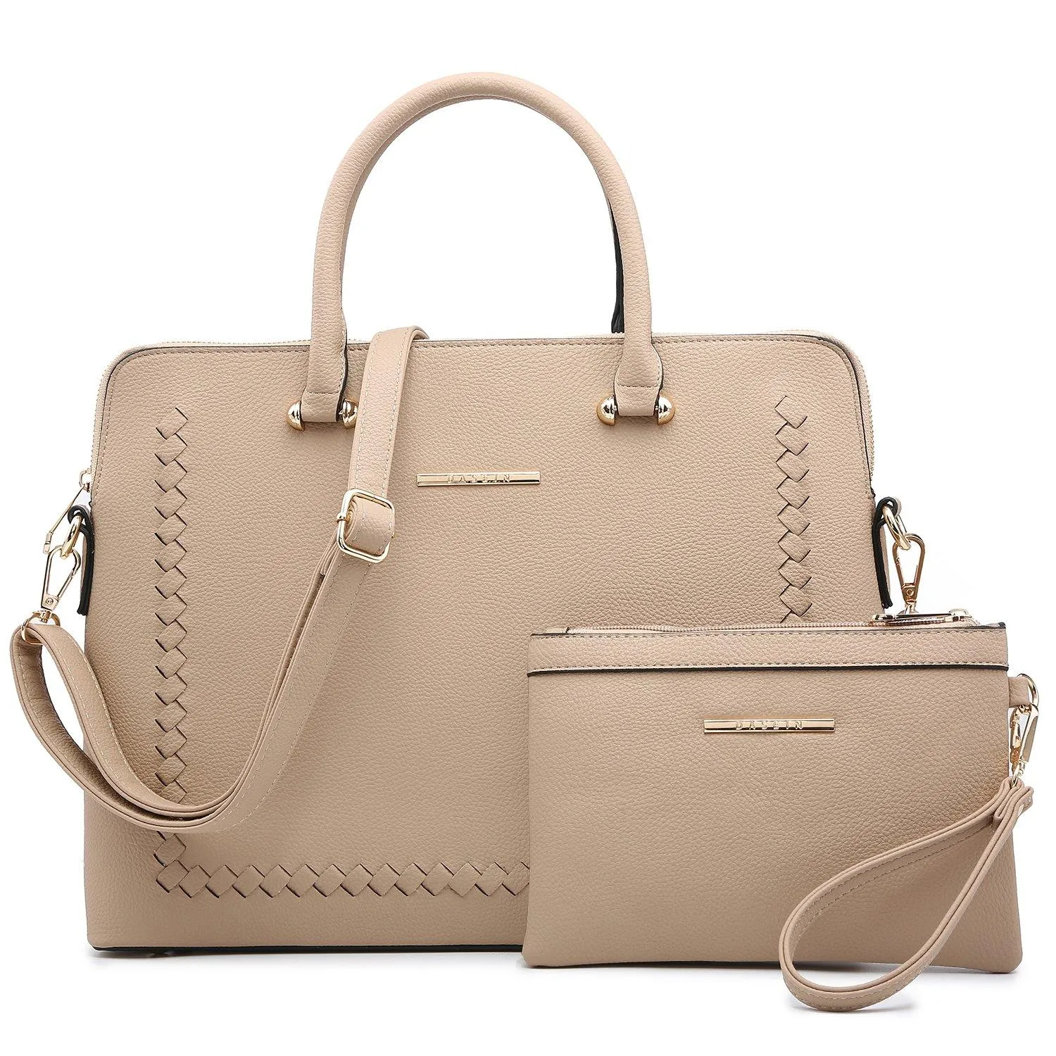 Women Slim Purse Vegan Leather Work Bag Tote with Matching Clutch Dasein Refined Vision