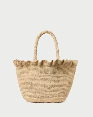Sustainable Design Cyrus Natural Ruffled Woven Tote