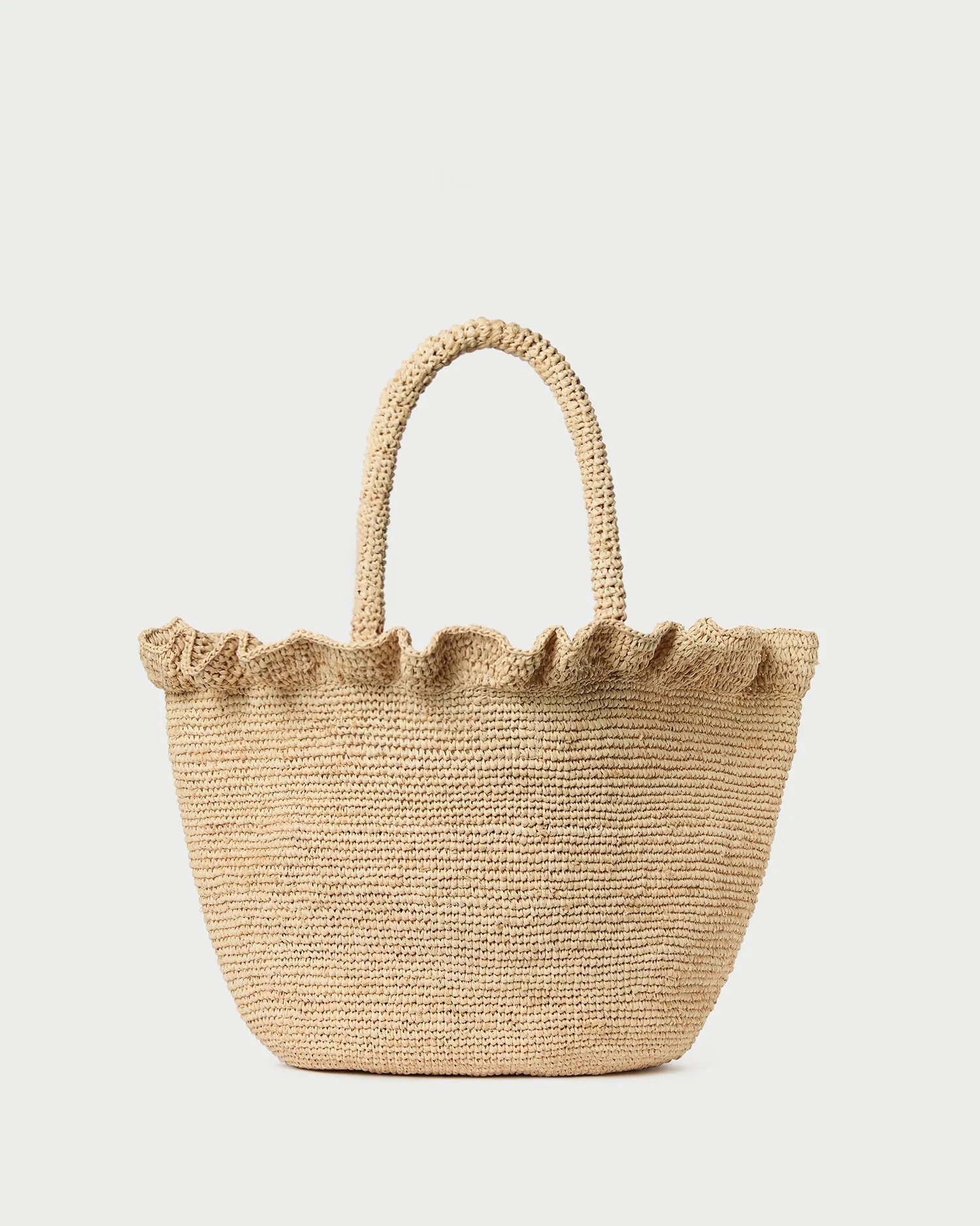 Sophisticated Edge Modern Daily Cyrus Natural Ruffled Woven Tote