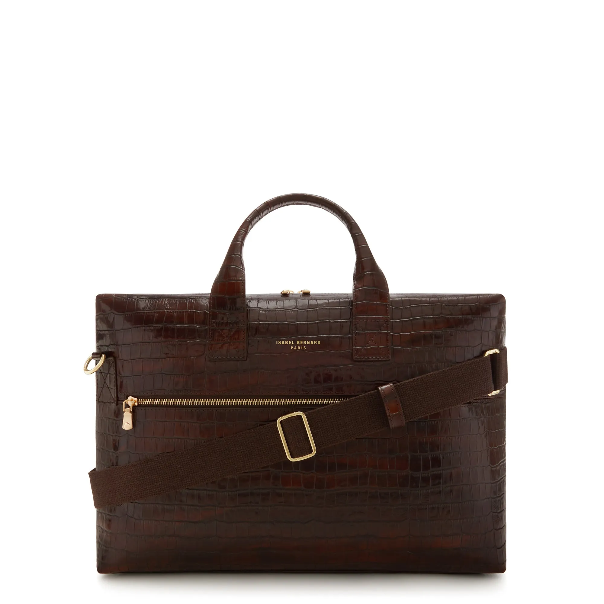 Honor?? Anique croco brown leather handbag with 16.4 inch laptop pocket Classic Essential