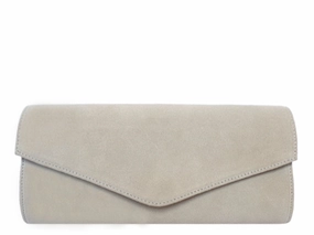 Minimal Functionality Minimalist Reliability Clutch Handbag Suede - Cream
