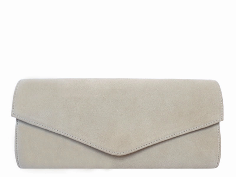 Clutch Handbag Suede - Cream Comfort Carry Gear Contemporary Touch