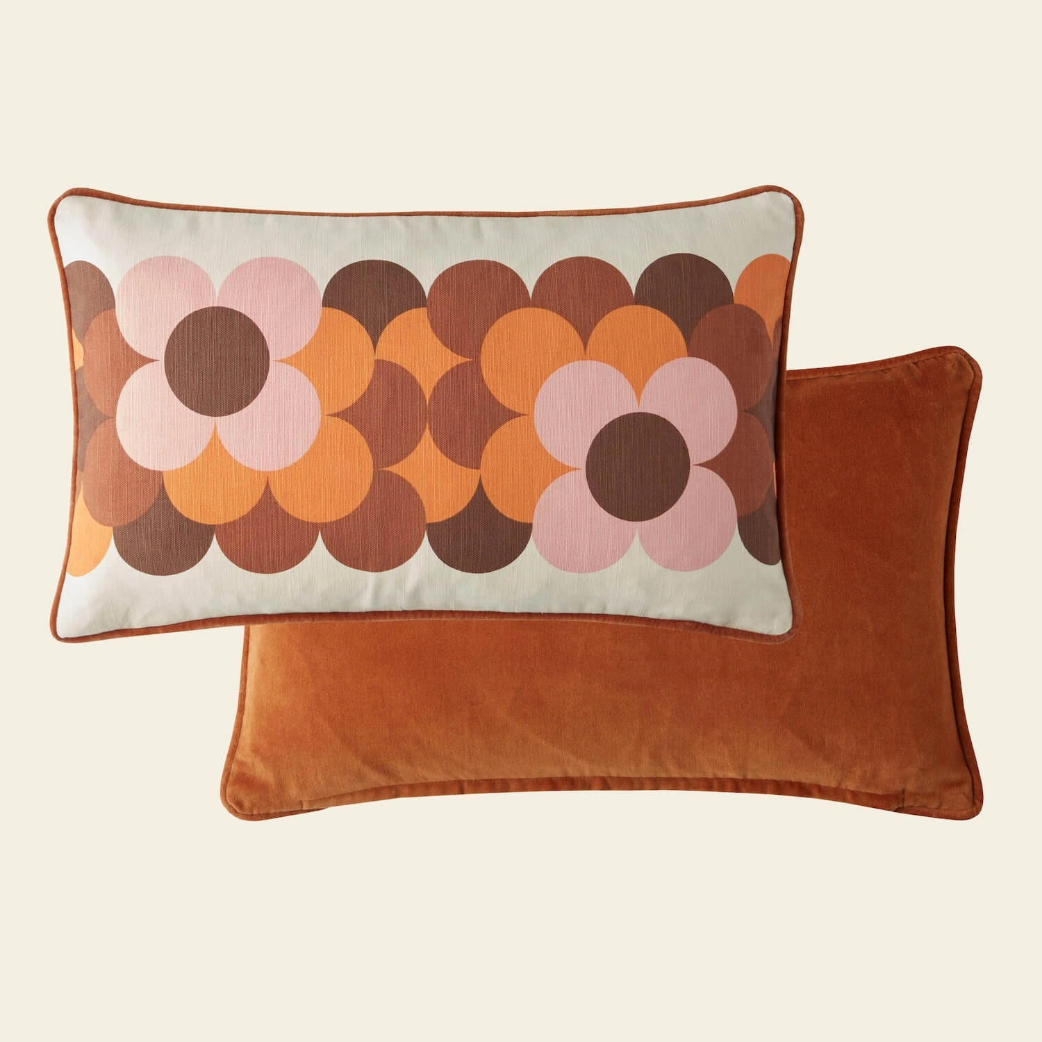 Retro Flower Stripe Cushion - Canyon Functional Journey Work Necessity