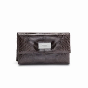 Outdoor Simplicity Monogram Clutch, Mini - Brown Exotic Lizard