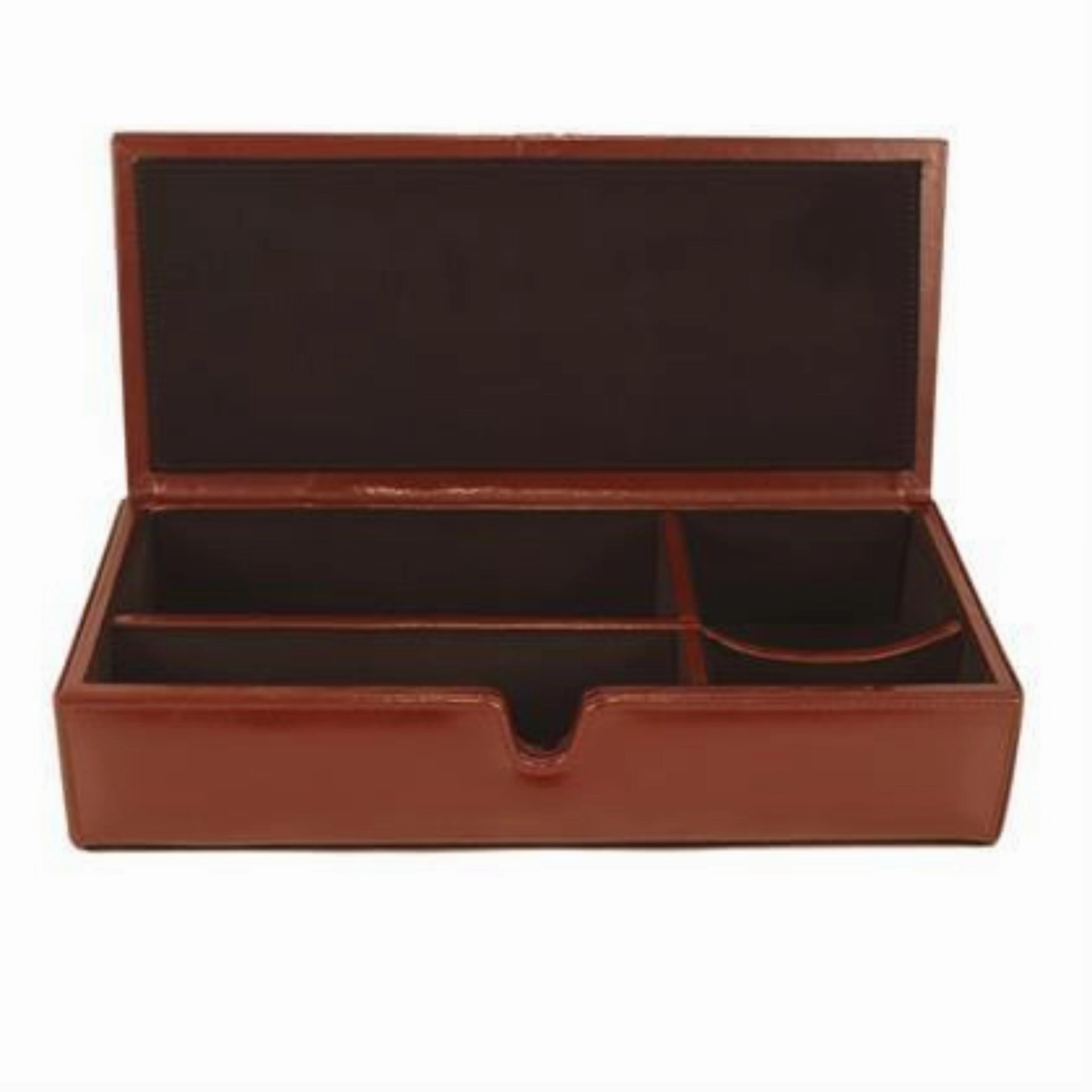 Smart Carry Strong Zipper Large Leather Desk Box