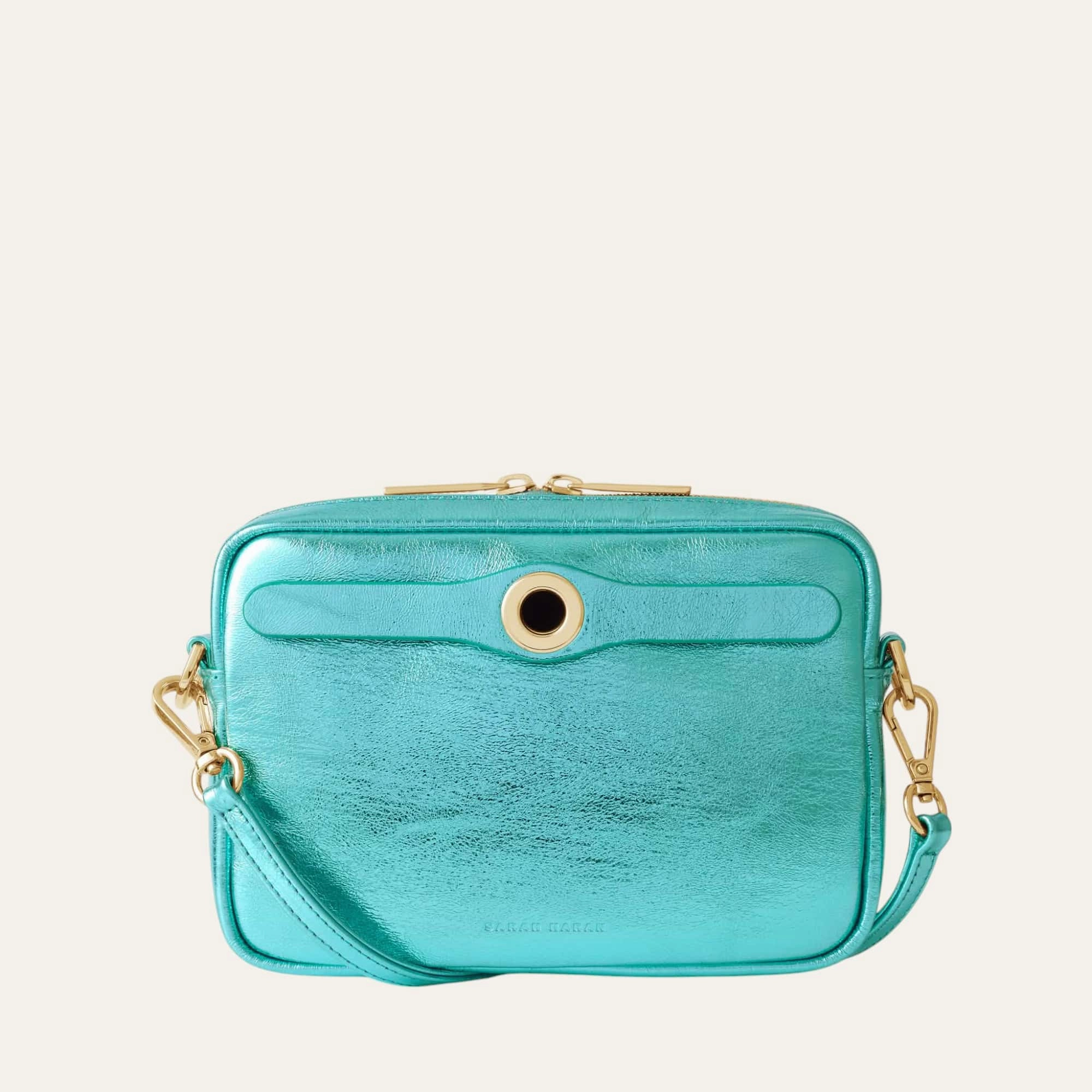 Urban Adventure Millie Crossbody | Metallic Turquoise with Gold hardware
