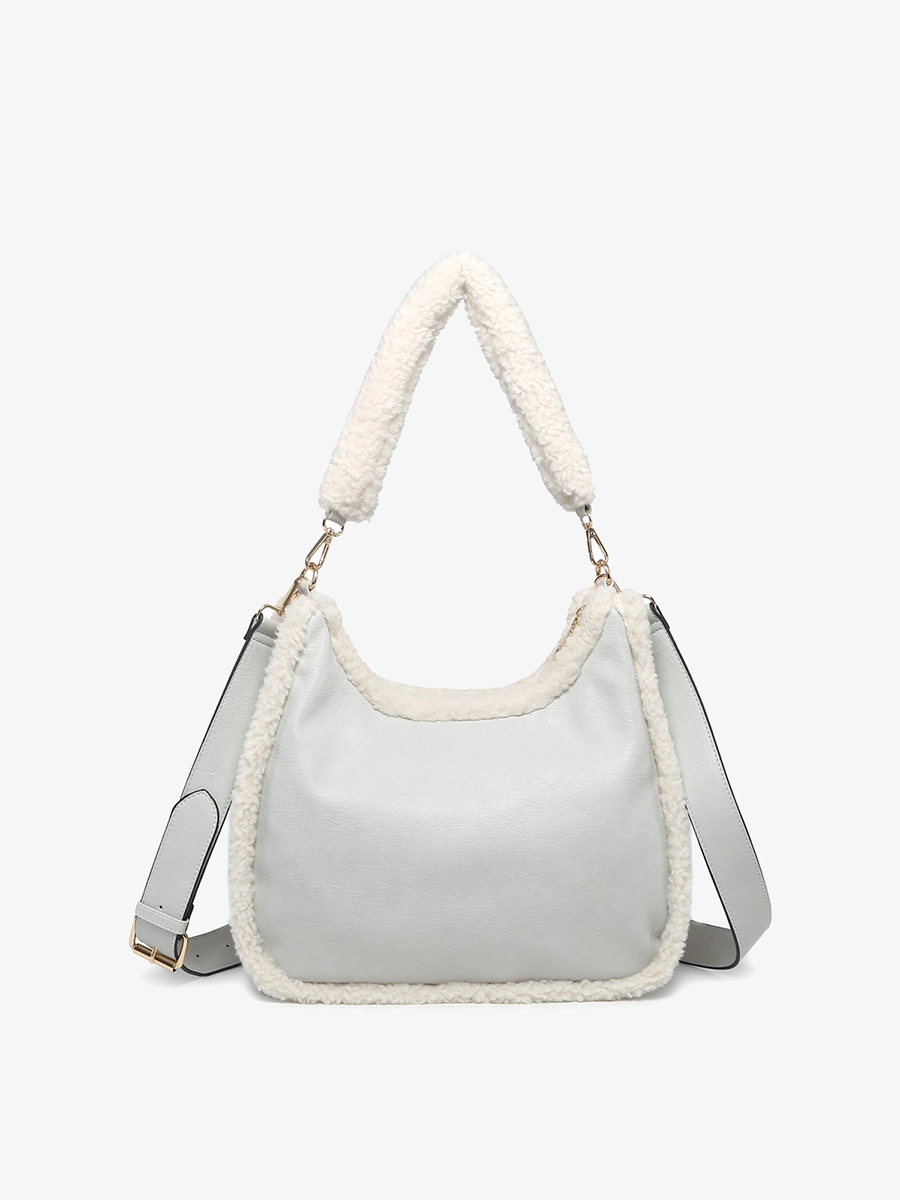 Reece Vegan Sherpa Trim Satchel Street Style Party Glam