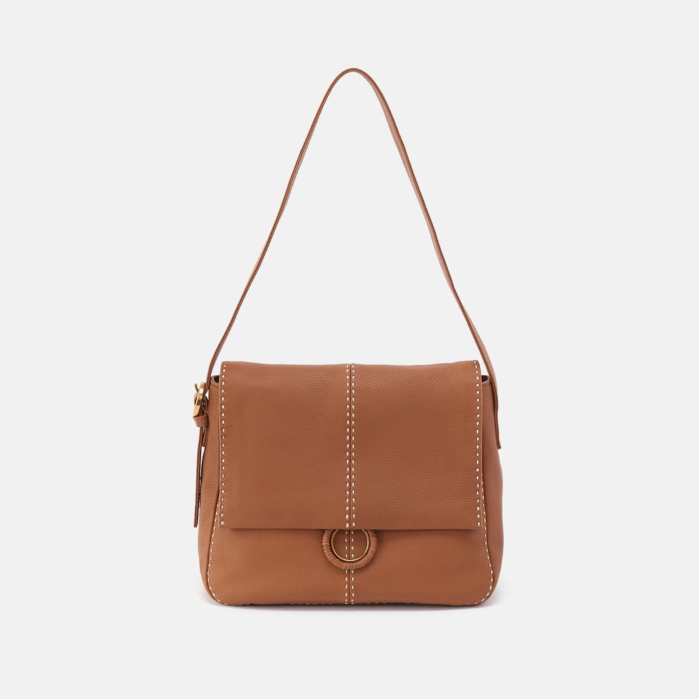 Austin Shoulder Bag In Pebbled Leather - Warm Honey Weekend Companion Versatile Design