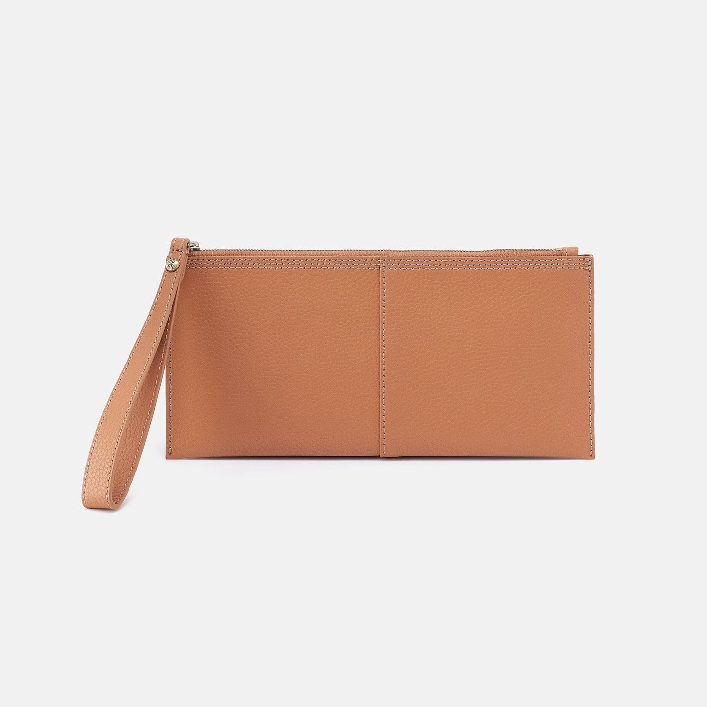 Vida Large Pouch in Micro Pebbled Leather - Biscuit Elegant Performance