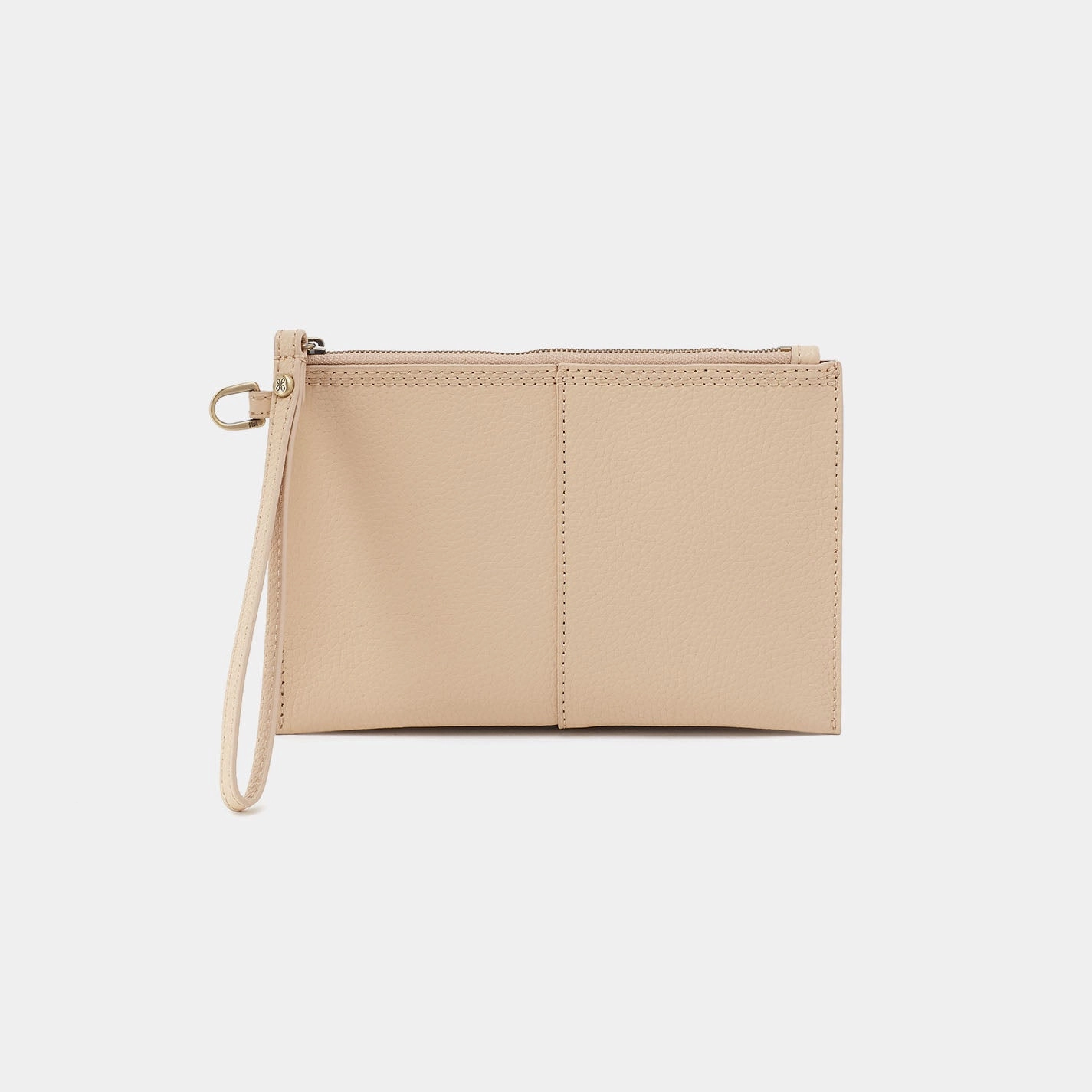 Vida Small Pouch in Micro Pebbled Leather - Almond Versatile Organizer Minimalist Look