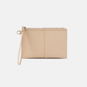 Vida Small Pouch in Micro Pebbled Leather - Almond Versatile Comfort