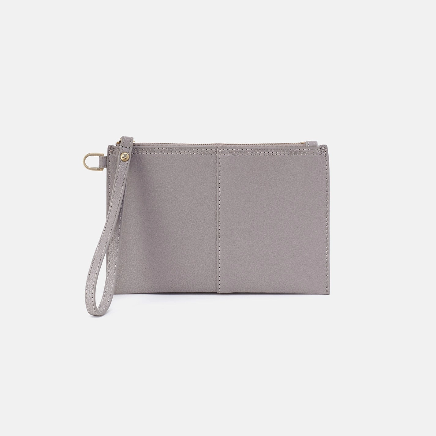 Vida Small Pouch in Micro Pebbled Leather - Morning Dove Grey Modern Essential