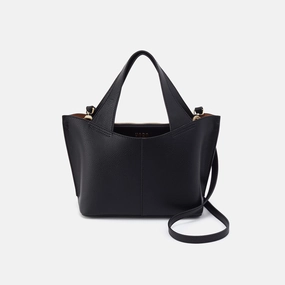 Lightweight Design Vida Small Tote in Micro Pebbled Leather - Black