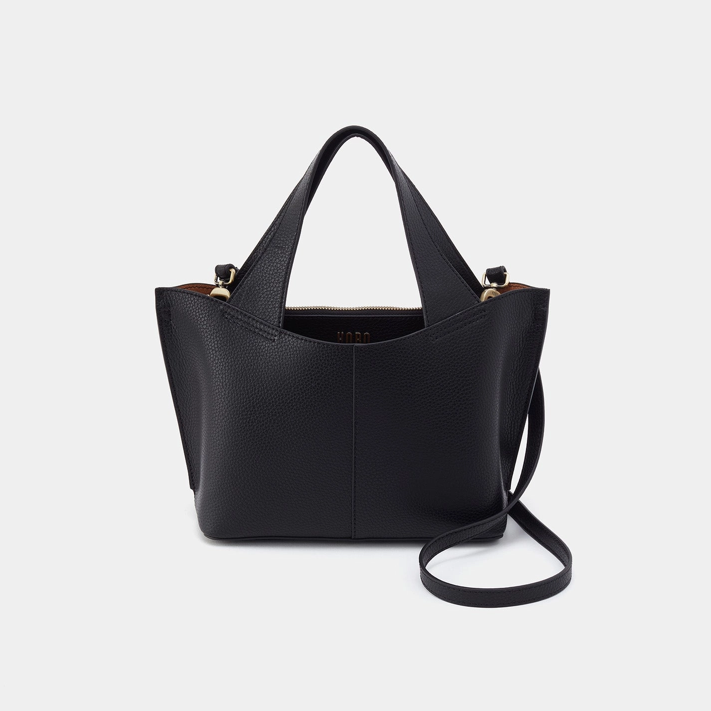 Lightweight Design Vida Small Tote in Micro Pebbled Leather - Black