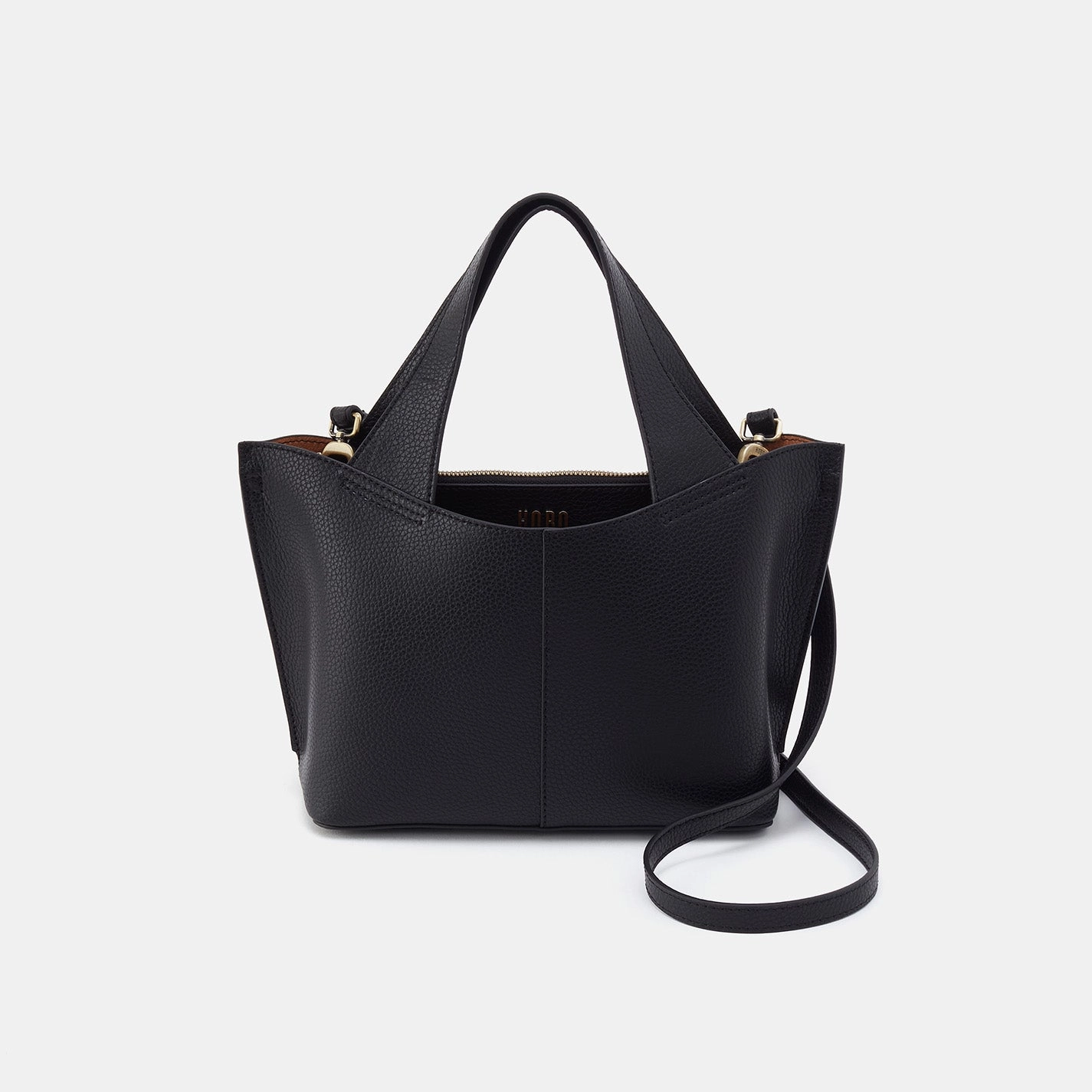 Vida Small Tote in Micro Pebbled Leather - Black Go-To Gear