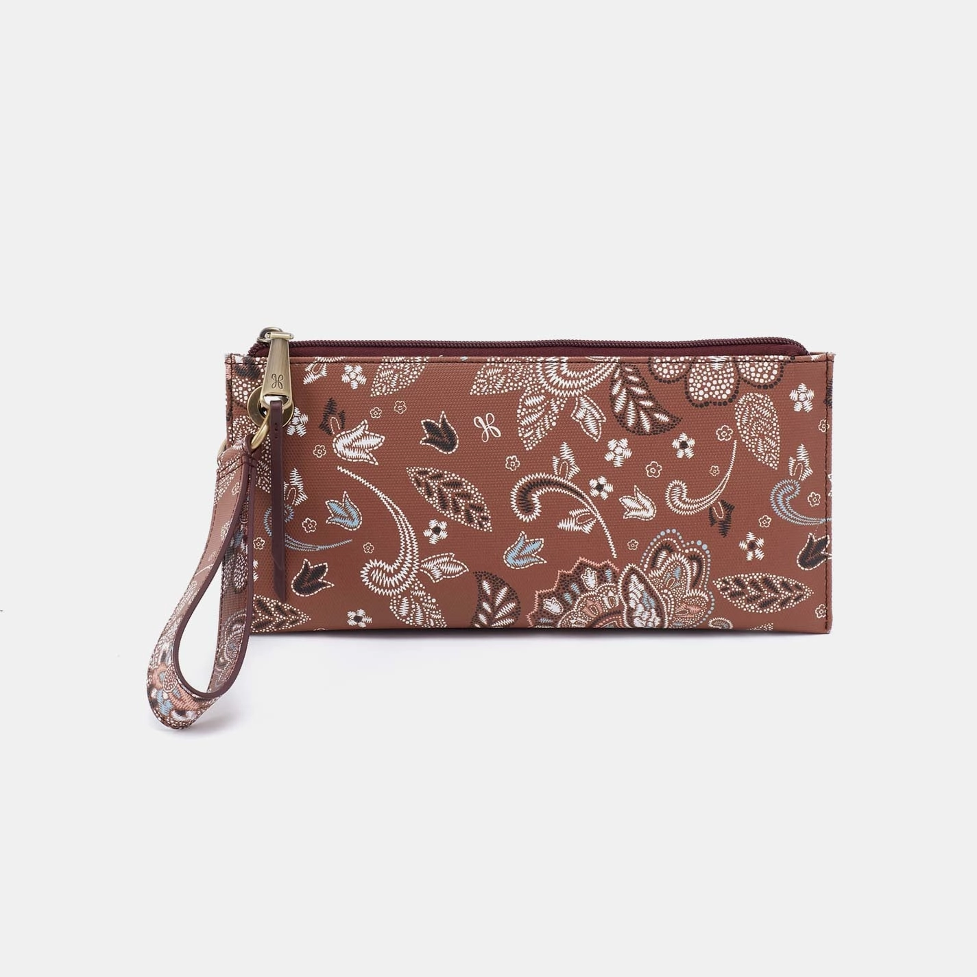 Outdoor Ready Everyday essentials holder Vida Wristlet in Coated Canvas - Country Road Bloom Canvas